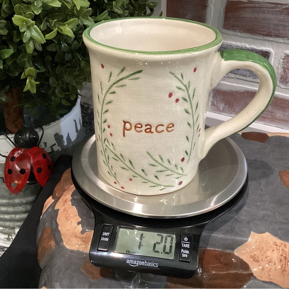 🟢 Vintage - Ceramic Crafted “Peace” themed Coffee or Tea Mug / Cup - Huge - Nice - Picture 9 of 9